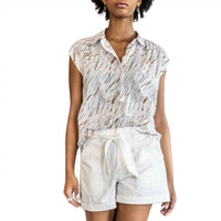 Lilla P Belted Canvas Short in white in white - women's shorts - alternate view