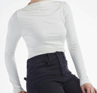 Red Haute - Ruched Mock Neck Top