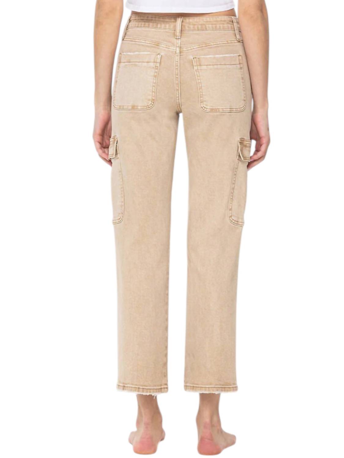 Flying Monkey - Monica High Rise Straight Cargo Jeans