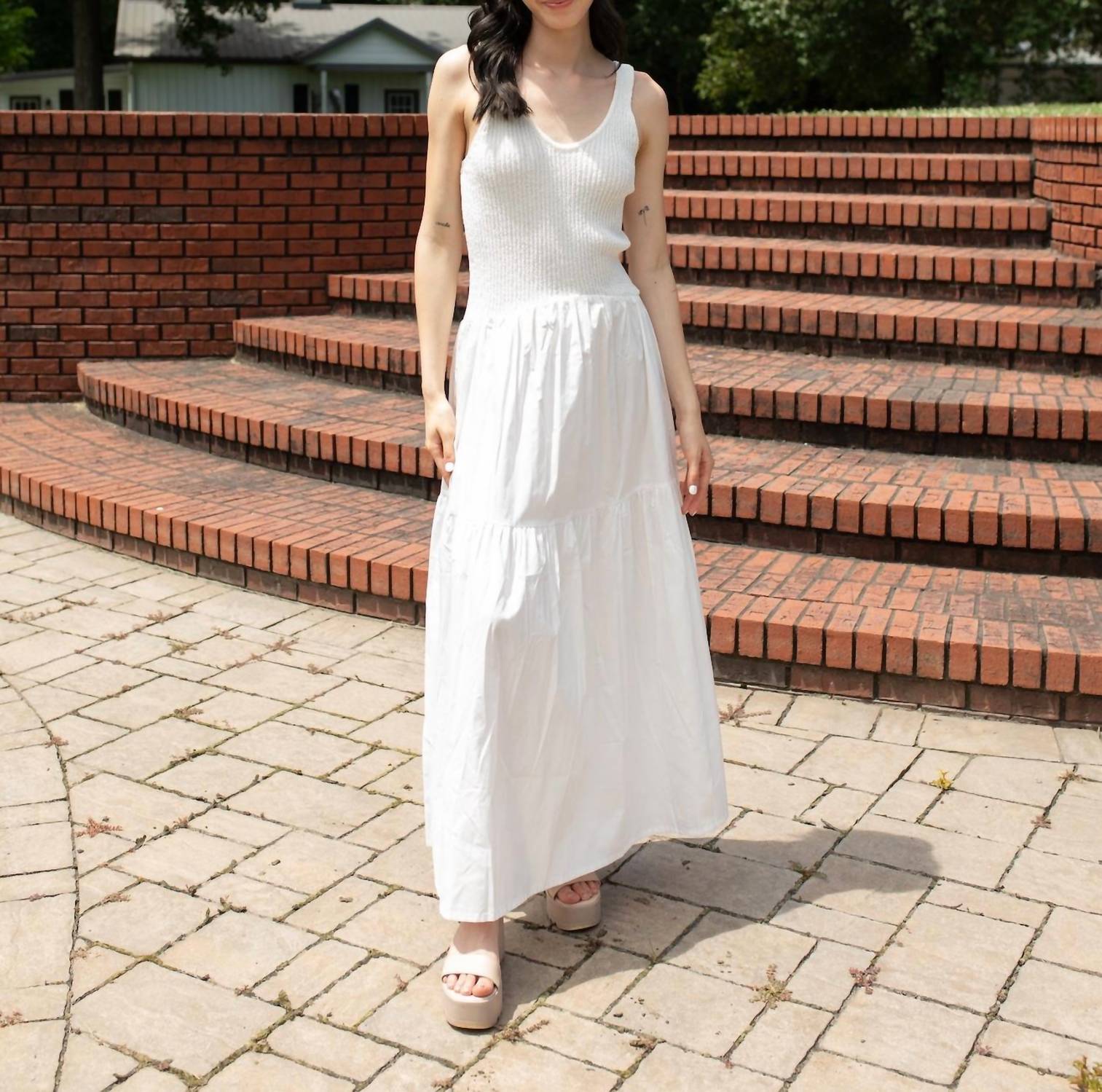 LUMIERE I'm on Vacation Sleeveless Dress in white - women's dress