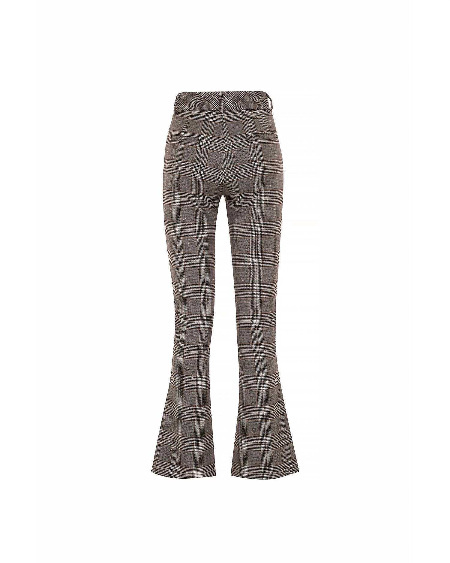 Theo The Label - Women's Eudora Cropped Bootcut Sequined Prince Of Wales Pant