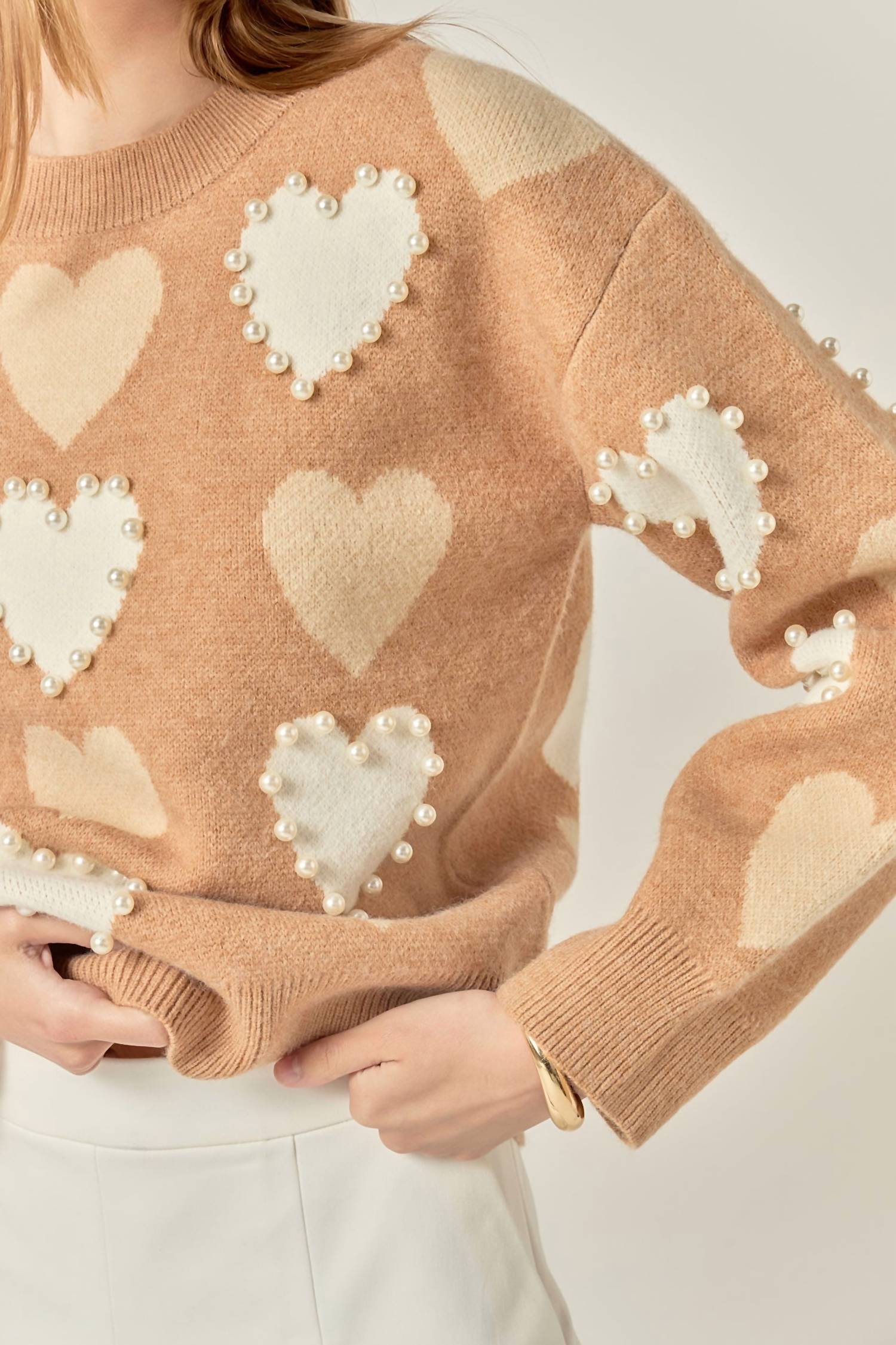 English Factory - Dolly Heart And Pearl Sweater