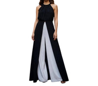 Adrianna Papell Sleeveless Jumpsuit in black and white - women's pants