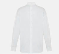 THEO the Label Echo Band Collar Button Down Shirt in white - women's shirt - view 4