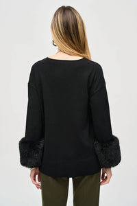 Joseph Ribkoff - Sansa Sweater Knit Faux Fur Cuffs Tunic