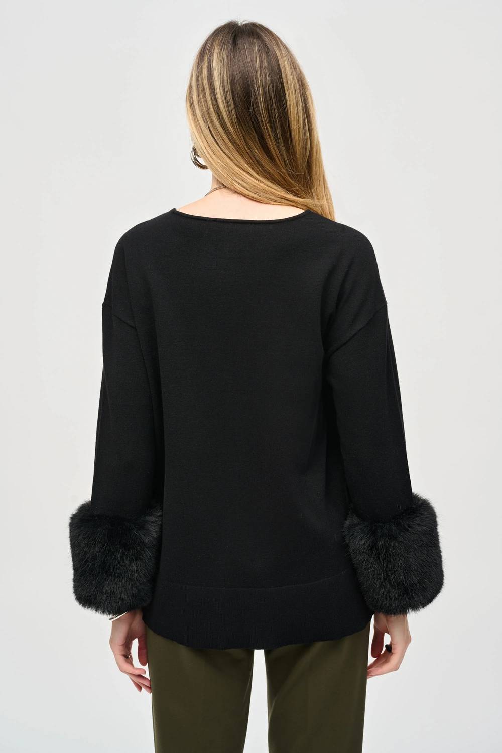 Joseph Ribkoff - Sansa Sweater Knit Faux Fur Cuffs Tunic