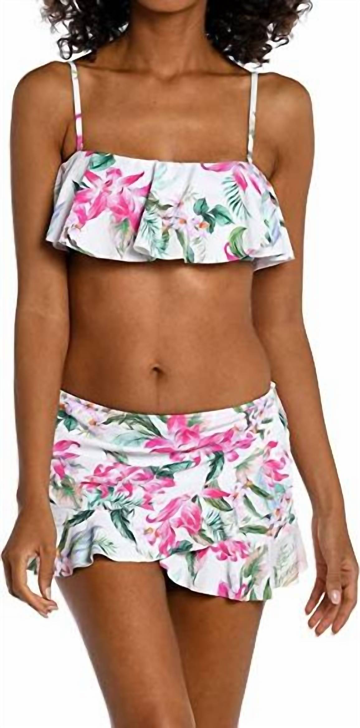 La Blanca - Mystic Palms Ruffle Bandeau Swim Top