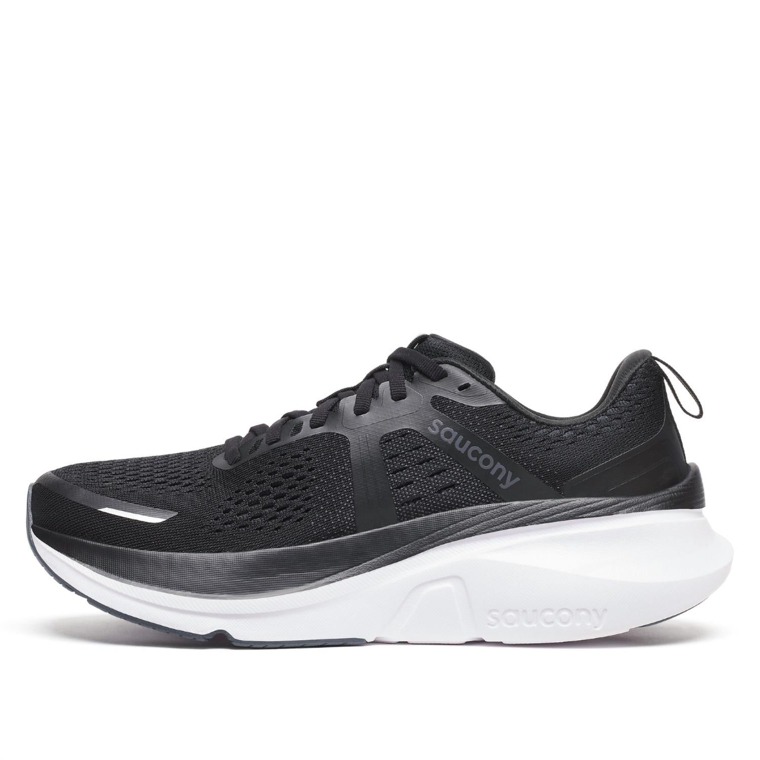 SAUCONY Men's Guide 18 Running Shoes in black white 2 - men's shoe - alternate view