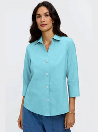 Foxcroft - Paityn No Iron Pinpoint 3/4 Sleeve Shirt