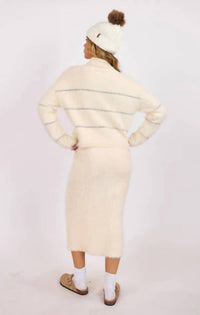 Sage The Label - Martini Metallic Stripe Turtleneck Sweater