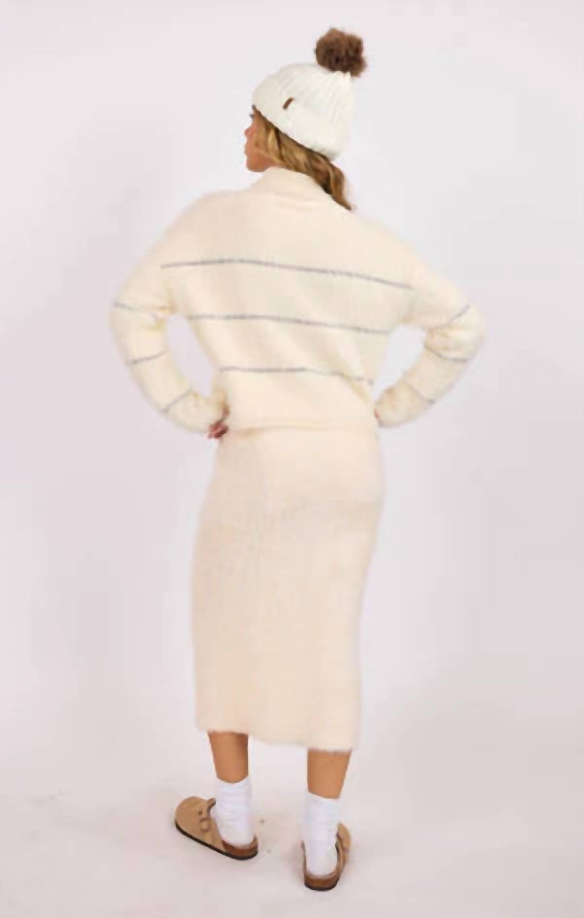Sage The Label - Martini Metallic Stripe Turtleneck Sweater