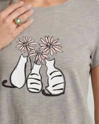 ESCAPE BY HABITAT Kitty Trio Hi-lo Top in fog - women's t-shirt - detail view