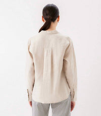 Karen Kane - Long Sleeve Linen Button Up Shirt