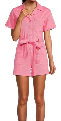 Skies Are Blue - Shorts romper jumpsuit with collar