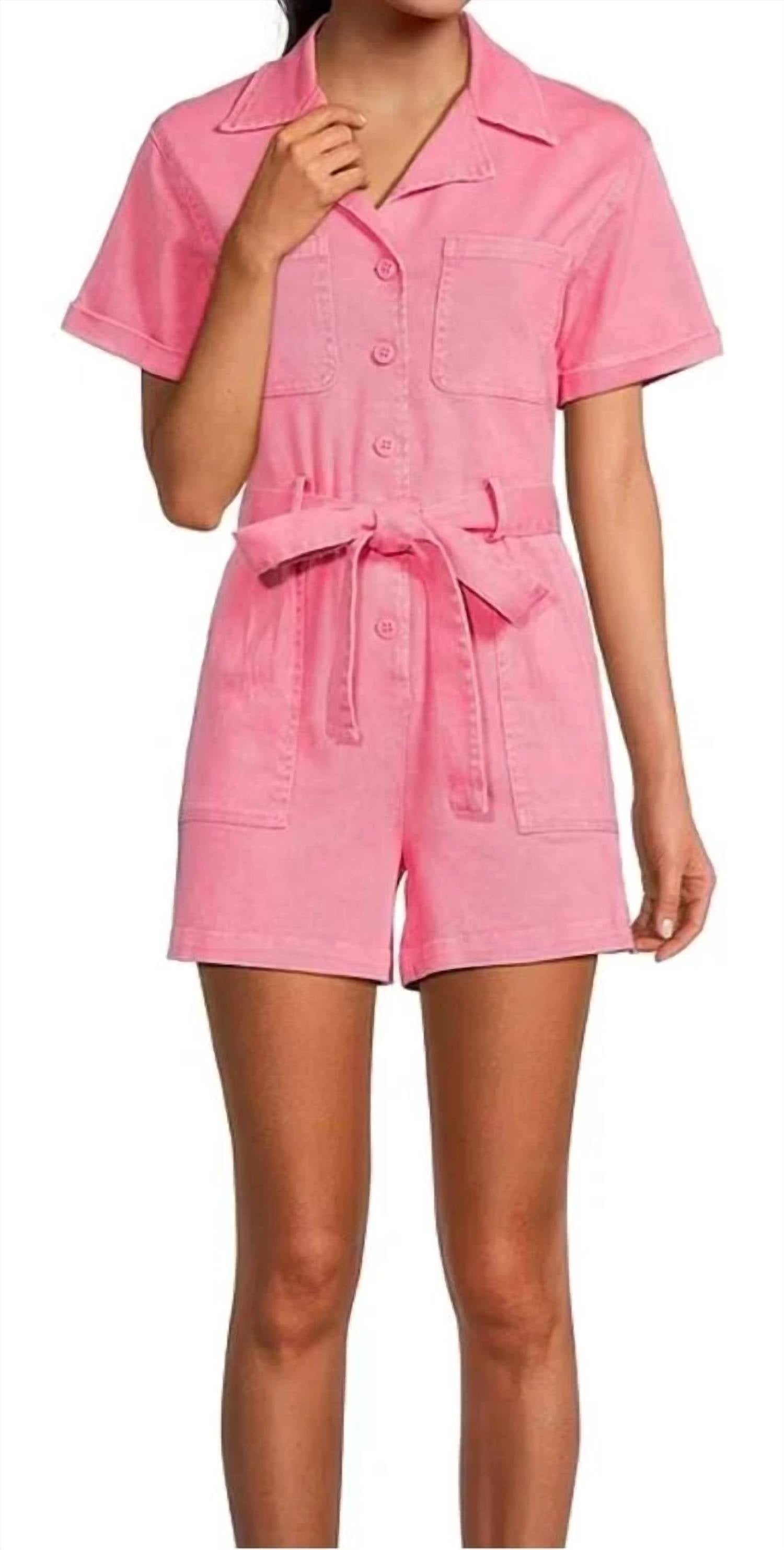 Skies Are Blue - Shorts romper jumpsuit with collar