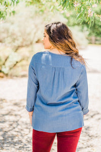 Layerz Clothing - Denim Embroidered Top