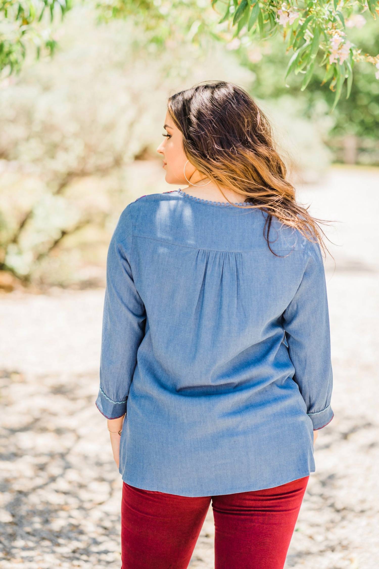 Layerz Clothing - Denim Embroidered Top