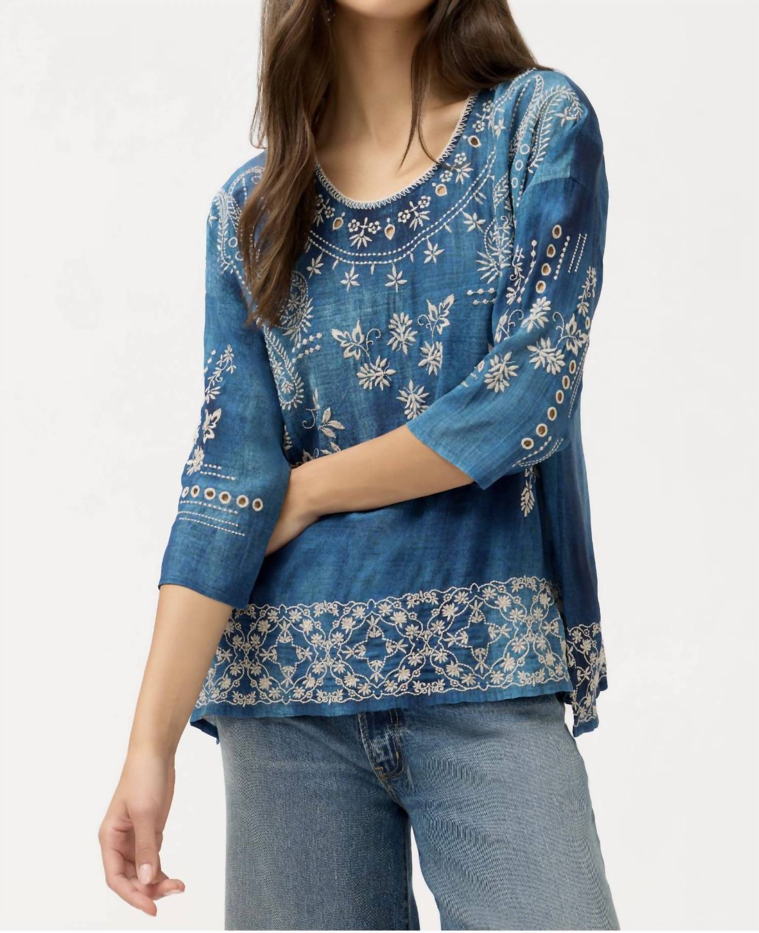 Johnny Was - Silk Denim Wash Blouse