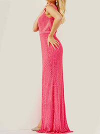 Jovani - Long Off Shoulder Beaded Prom Dress