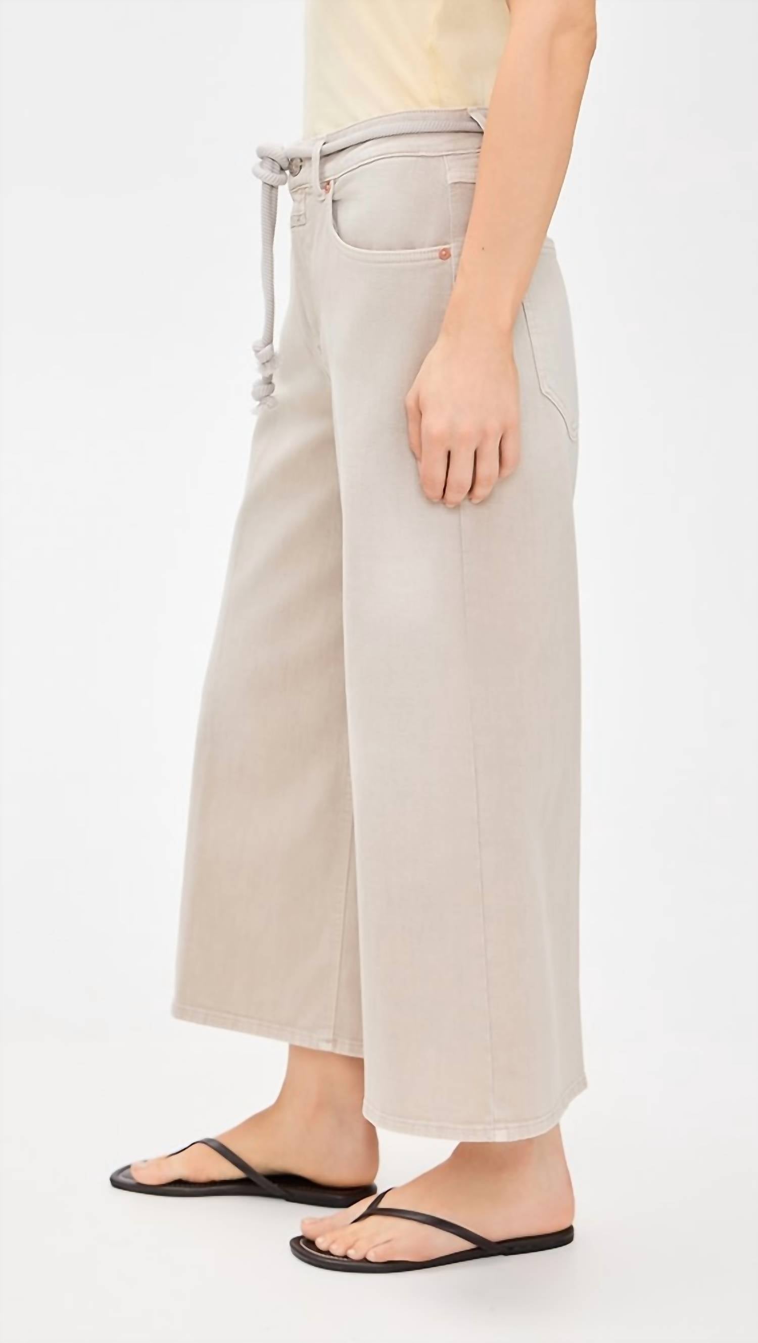 CLOSED Lyna Wide Leg Cropped Jean in soft beige - women's jeans - alternate view