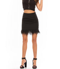 J.O.A. - Black Feather Skirt