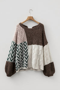Shewin - Patchwork Cozy Sweater