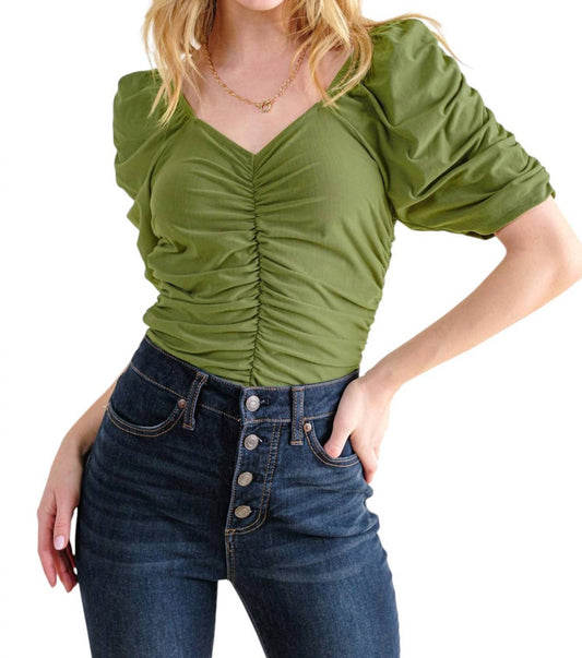 And The Why - Dollywood Ruched Detailed Jersey Bodysuit