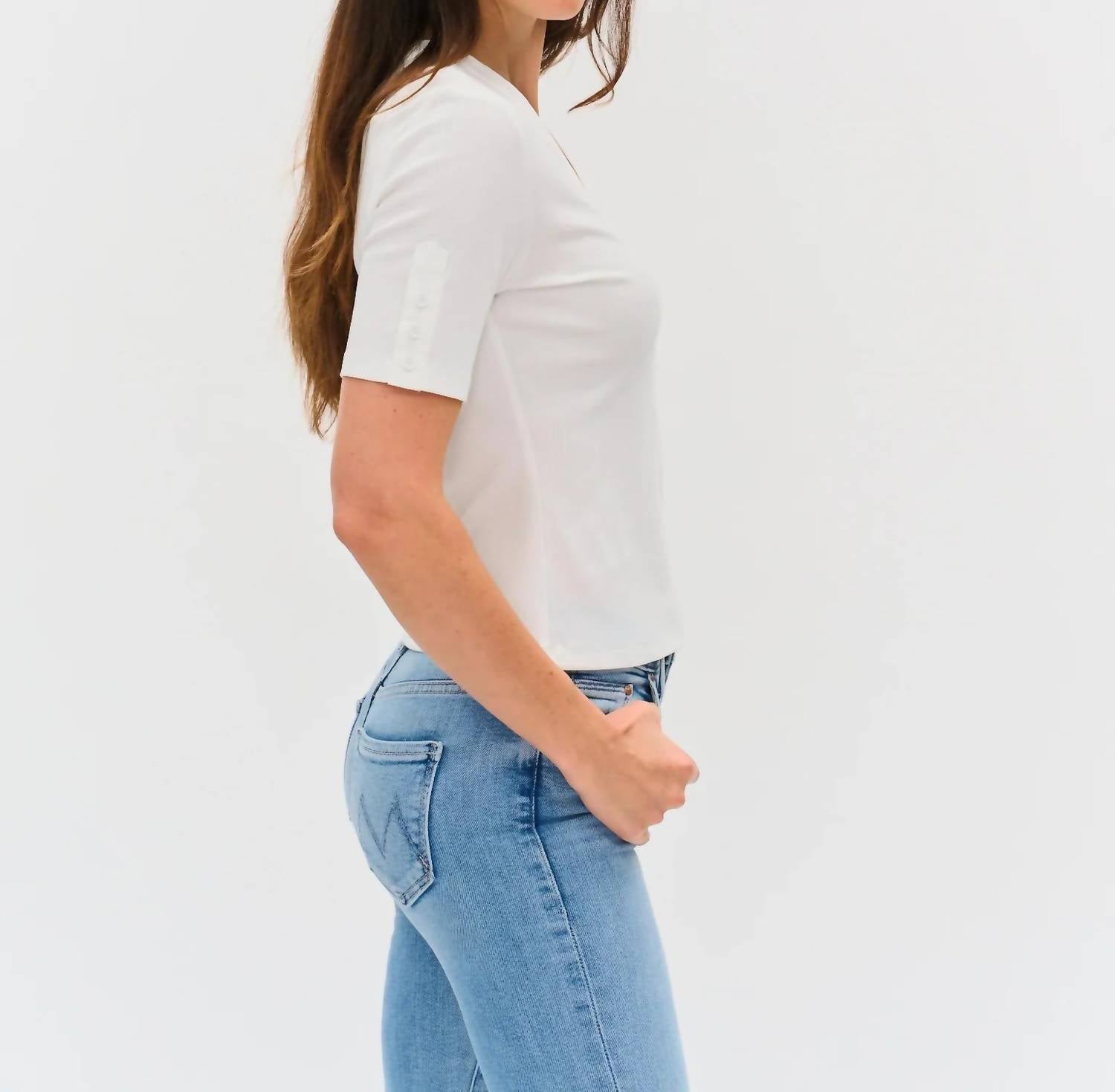 Six/Fifty - Miko Button Trim Tee