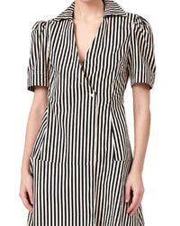 Livro Clark Dress in ganache pinstripe - women's dress - detail view