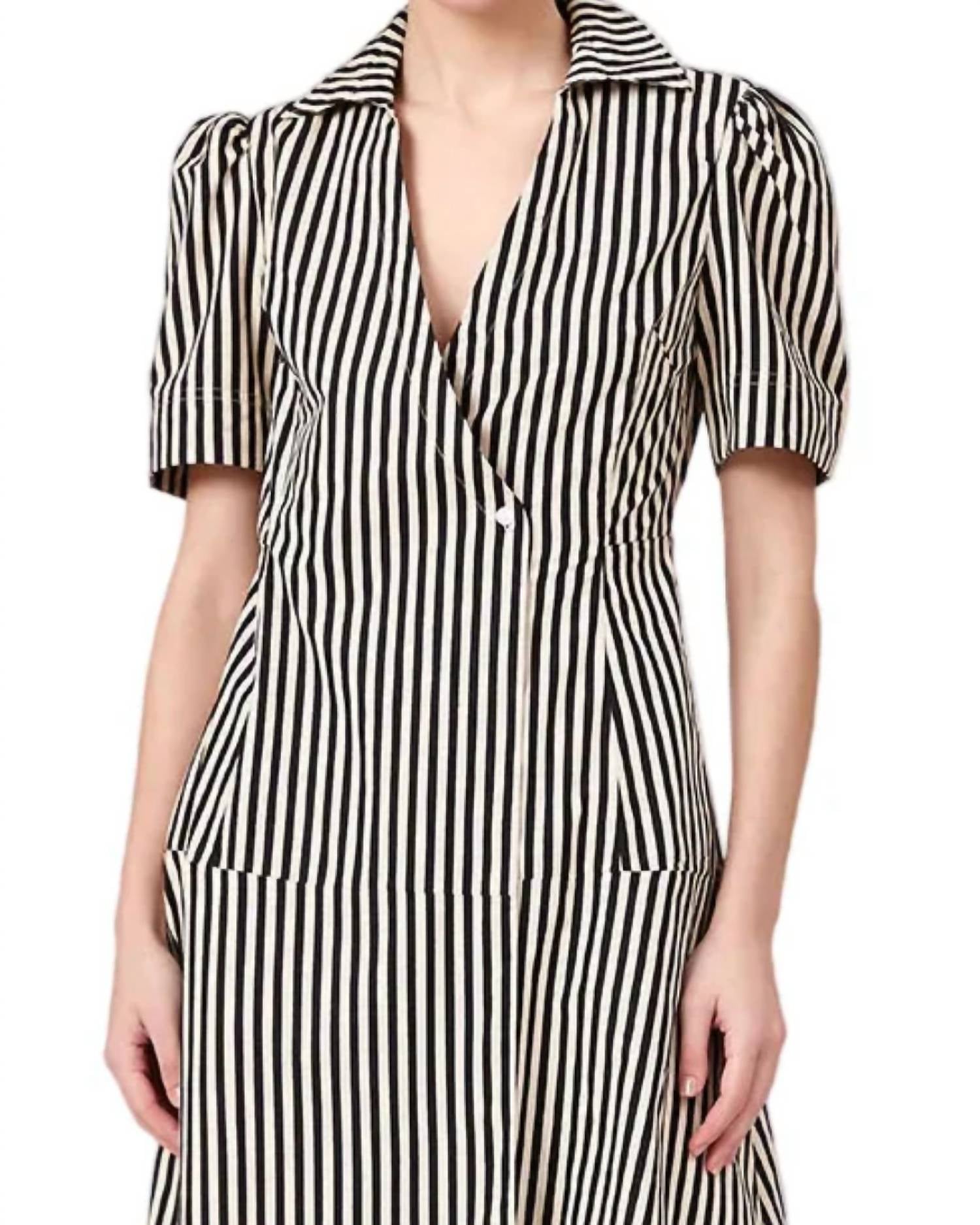 Livro Clark Dress in ganache pinstripe - women's dress - detail view