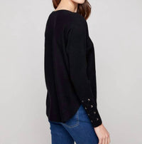 Charlie B - Round Hem Sweater With Lace Detail