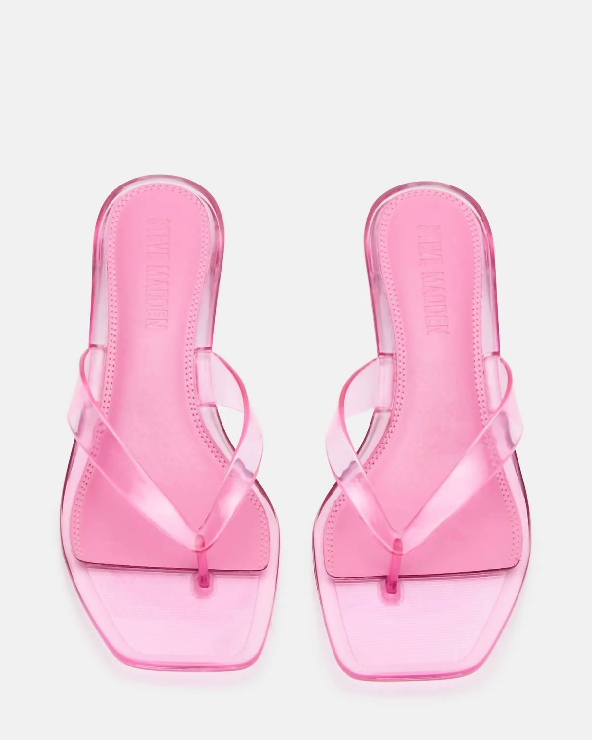 STEVE MADDEN Women's Tracie Y2k Jelly Thong Kitten Heel Sandal in pink - women's sandal - detail view
