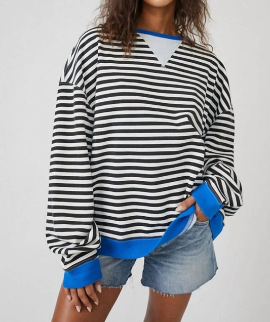 Free People - Classic Striped Crew Sweatshirt