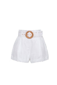 Cara Cara - Pierce Lace-trim Belted Shorts