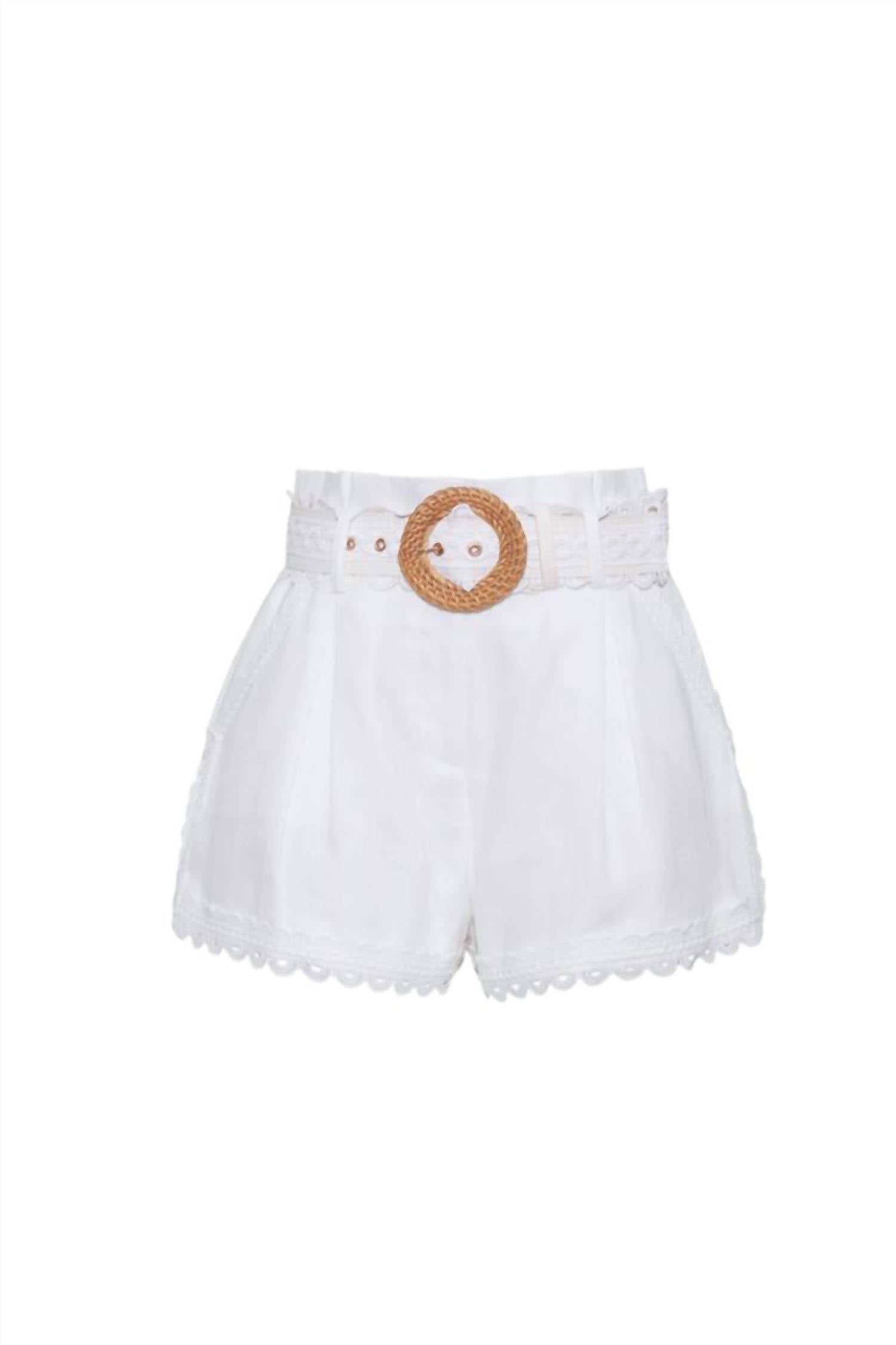 Cara Cara - Pierce Lace-trim Belted Shorts