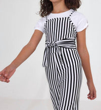 Mayoral - Kids Stripes Tie Waist Jumpsuit