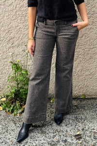 Hidden - Low-rise Flared Leg Trousers