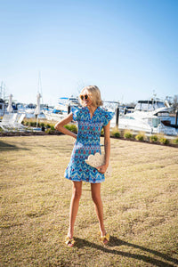 Sail To Sable - Flutter Sleeve Smocked Dress