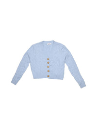 8apart Junior Women's Maisie Cable Cardigan in light blue - women's cardigan