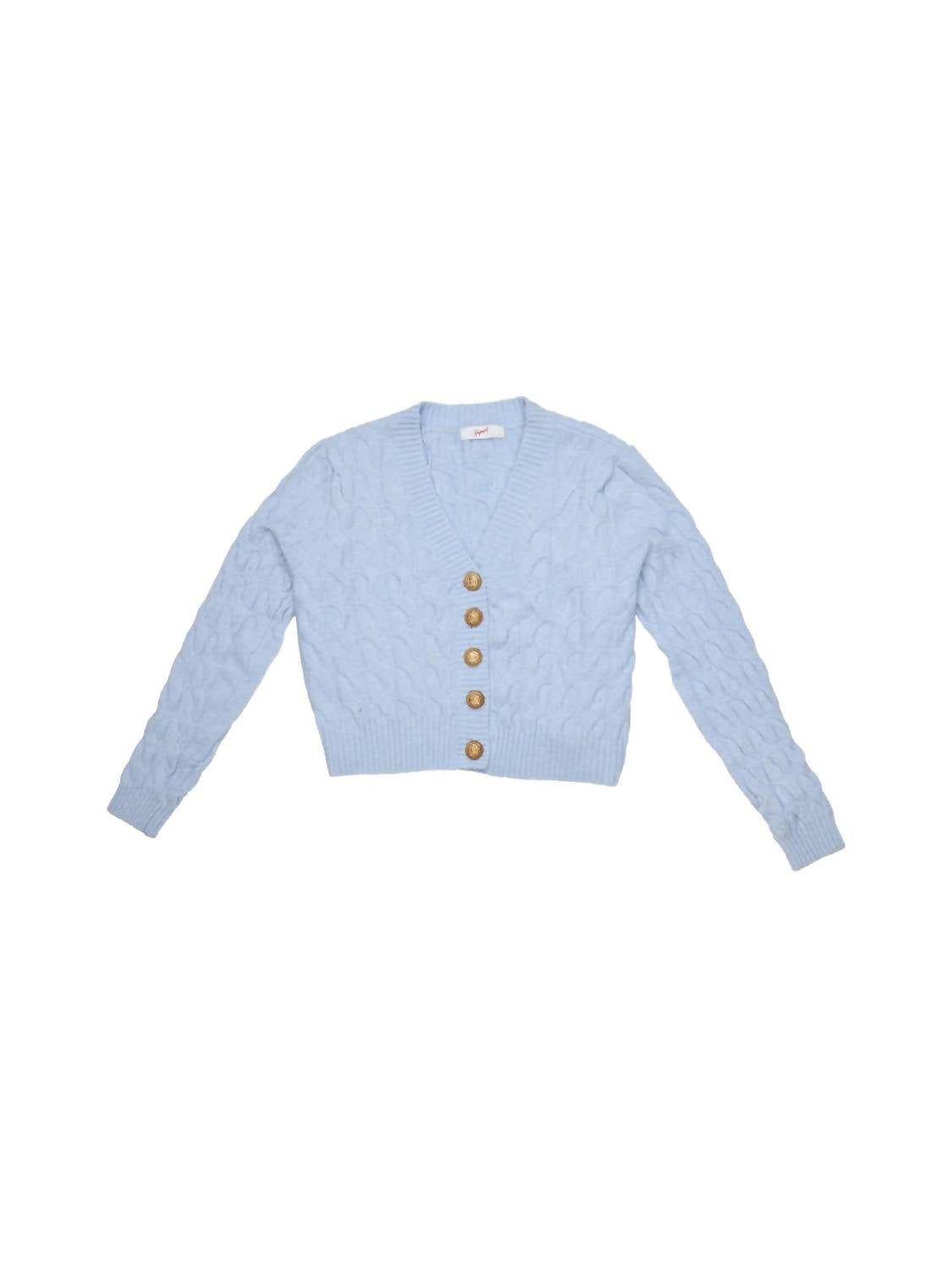 8apart Junior Women's Maisie Cable Cardigan in light blue - women's cardigan