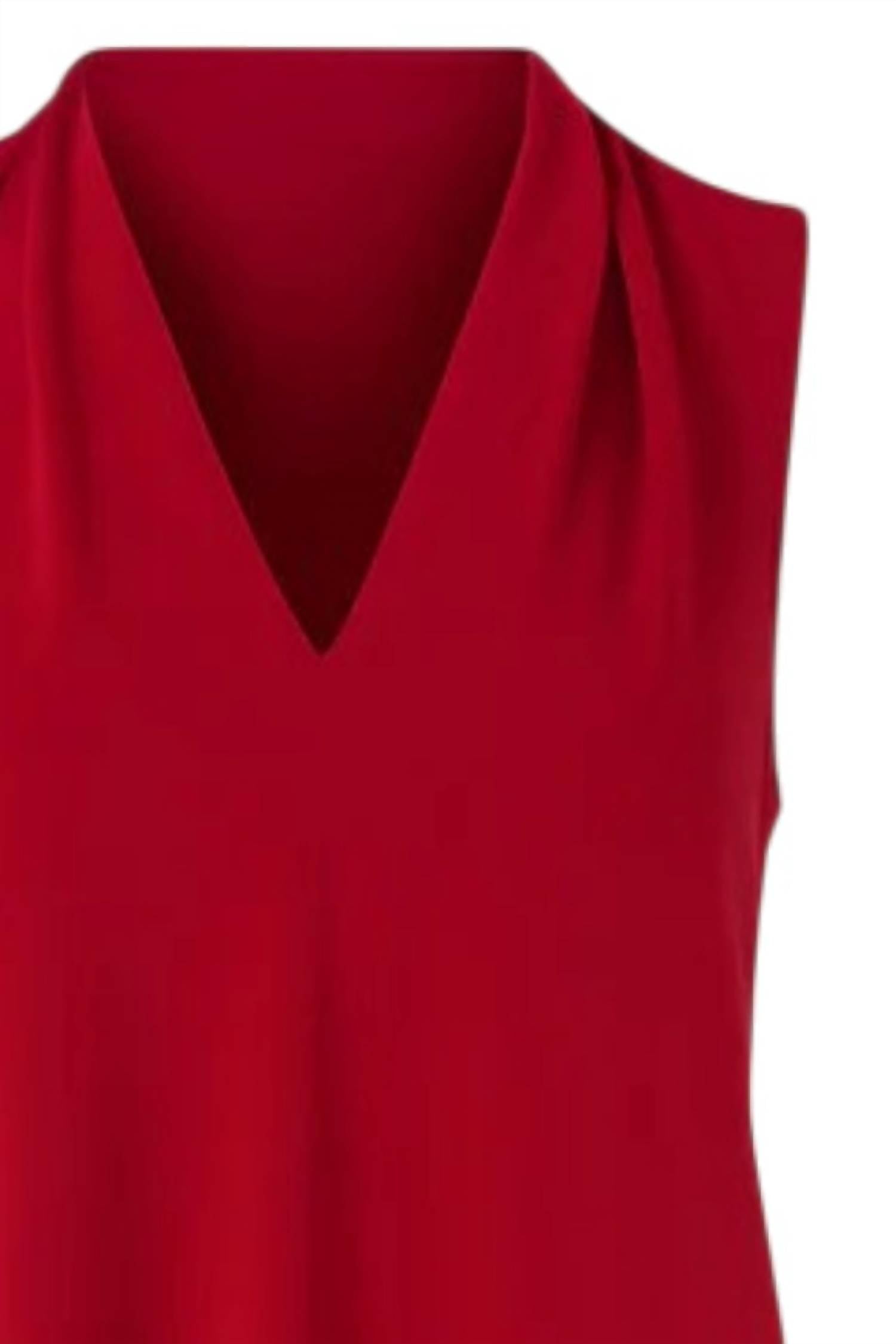 Iris Setlakwe - Women's Matte Jersey Sleeveless Pleated V-neck Top