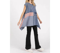 Mittoshop - Gingham Patchwork Handkerchief Hem Top