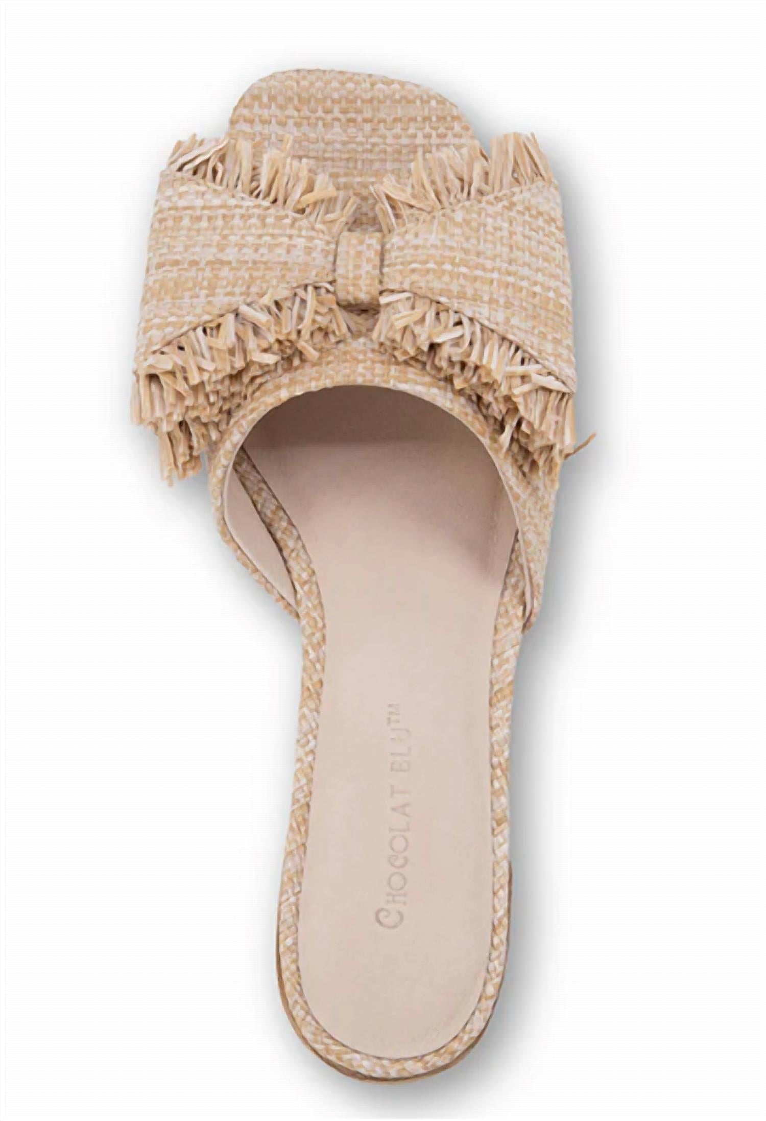 CHOCOLAT BLU Women's Chip Raffia Sandals in natural - women's sandal - view 4