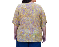 On The Plus Side - Rayon Short Sleeve V-Neck Blouse - Plus