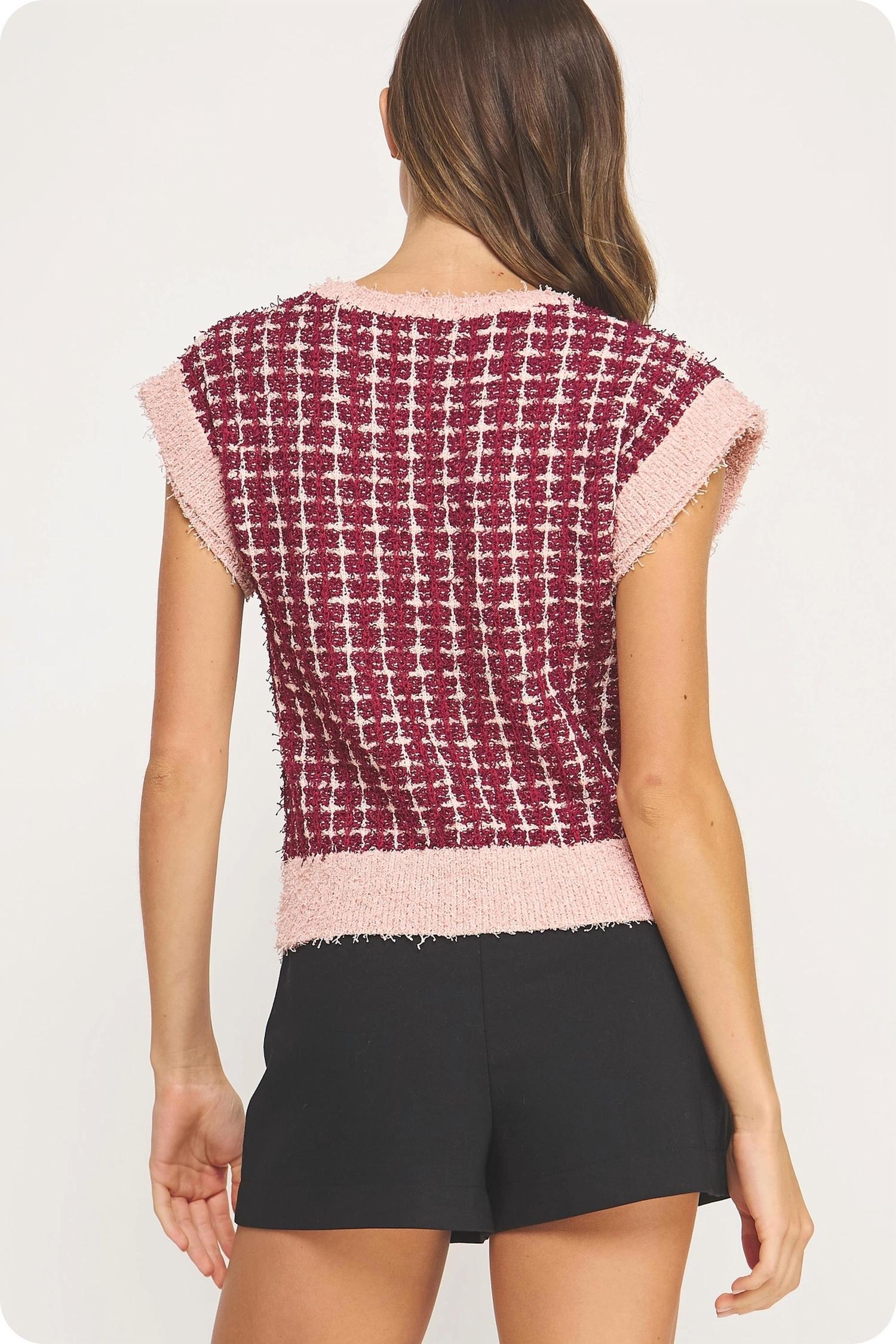 Strut & Bolt - All Yours Check Tweed Knit Sweater