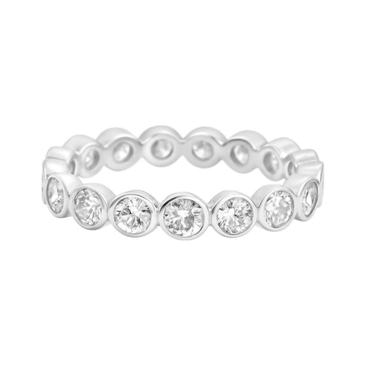 Allyanna Gifts - Women's Sterling Silver Moissanite Eternity Band Ring