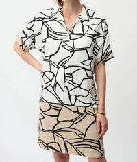 Joseph Ribkoff - Abstract Color Block Shirt Dress