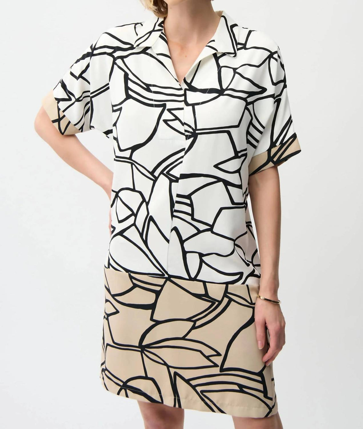Joseph Ribkoff - Abstract Color Block Shirt Dress