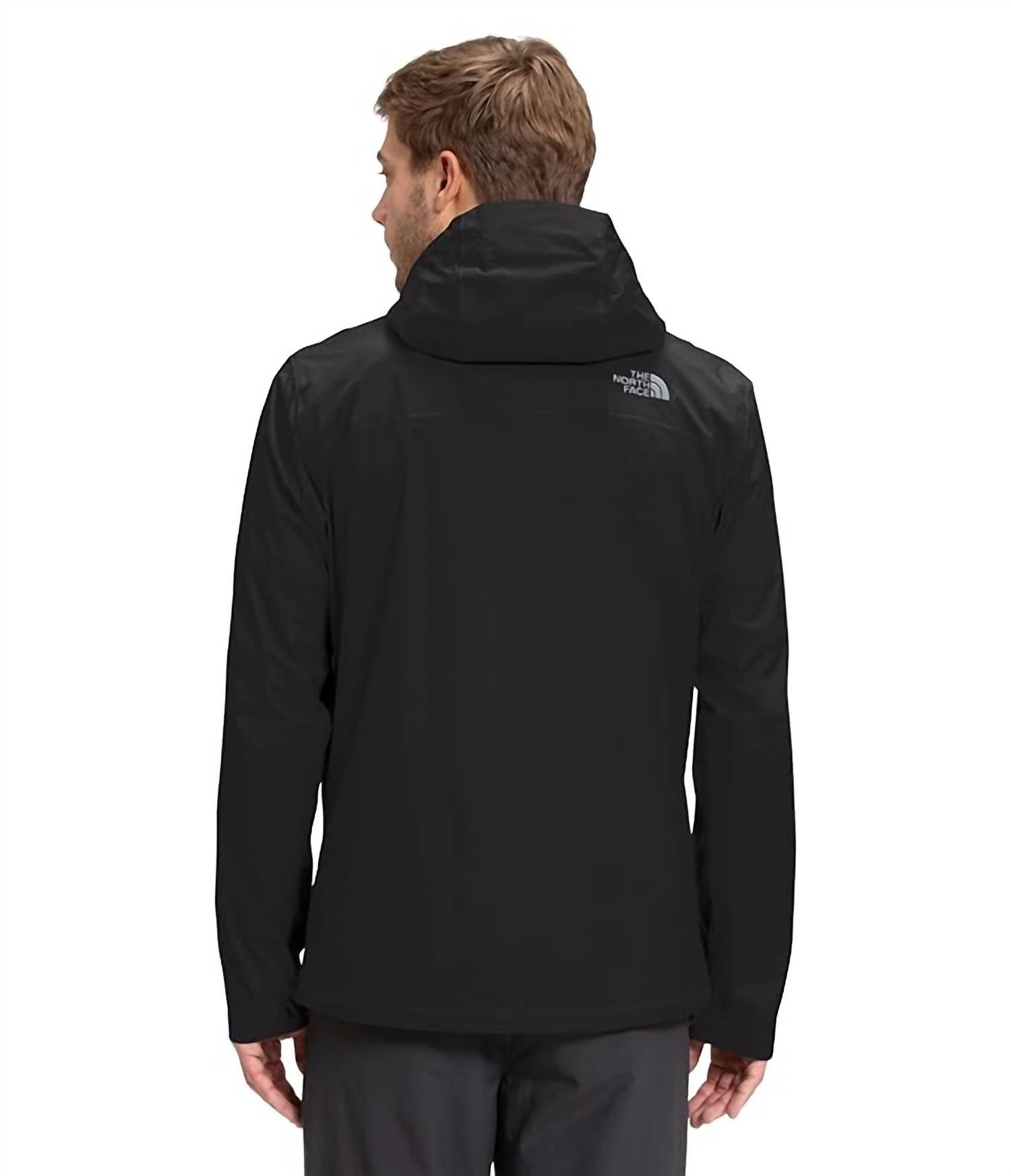THE NORTH FACE Dryvent Hooded Waterproof Rain Jacket - Plus in black - men's jacket - alternate view