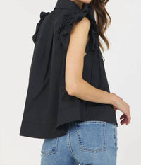 Stellah - Ruffle Shoulder Button Shirt
